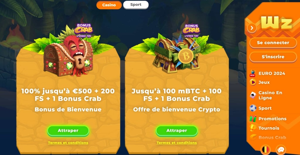 Wazamba Casino bonus sans dépôt