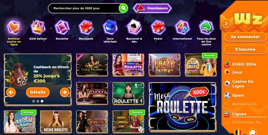 Wazamba casino connexion